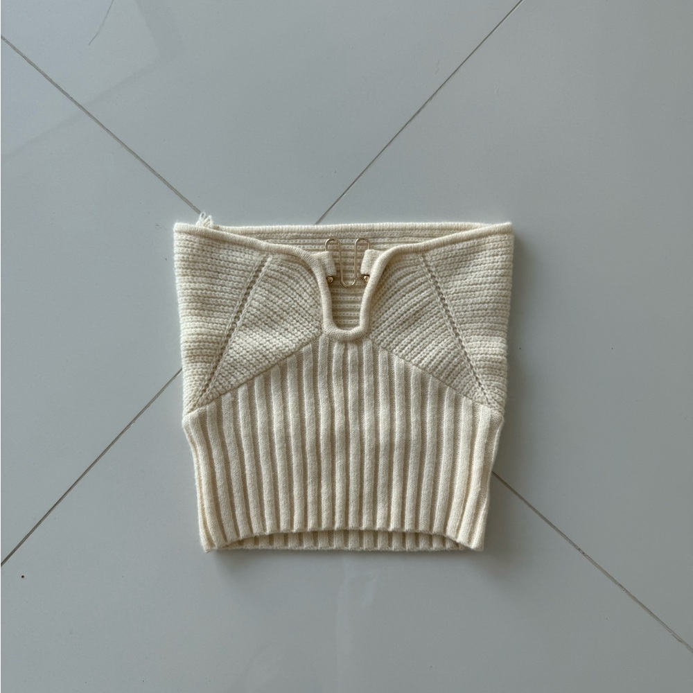 Amazon Cream Ribbed Crop Top